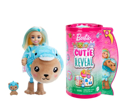 Lalka i akcesoria Barbie Cutie Reveal Chelsea Lalka Miś-Delfin Seria Kostiumy